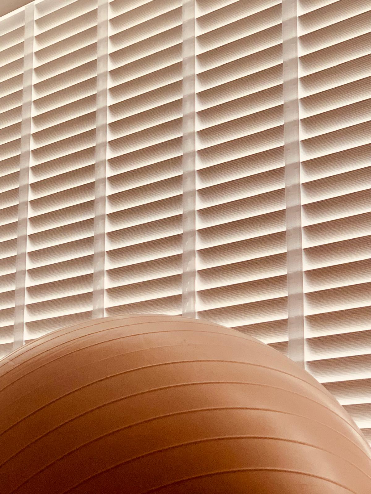 Pink Ball White Blinds